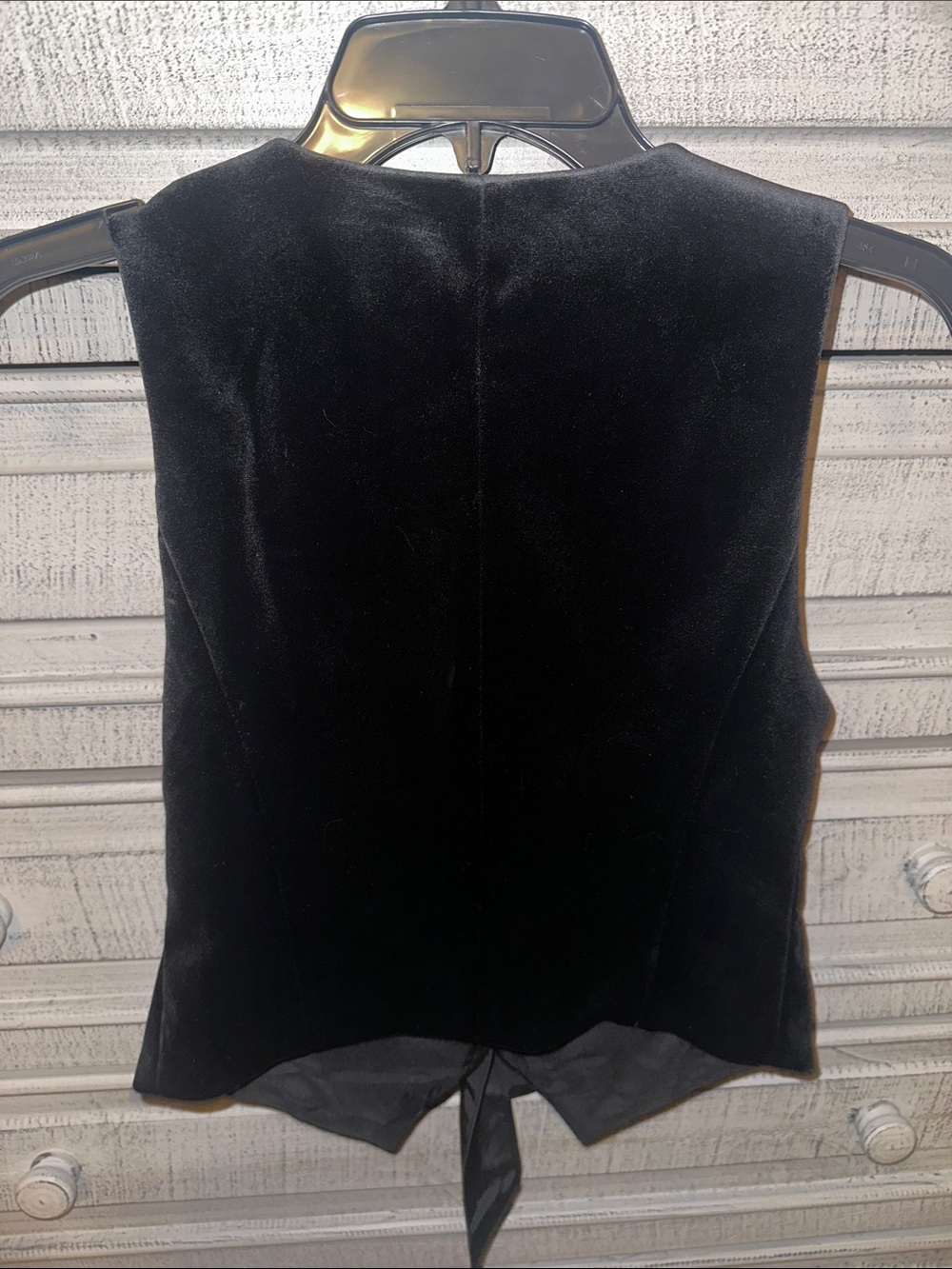 Express Black Velvet Tie-Front Vest - Picture 6 of 6